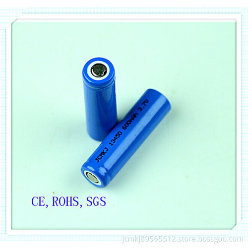 Li-ion Rechargeable 13450-600mAh Battery, Battery Pack for Wireless Microphones, Electronic Cigarette Battery, Li-ion Battery